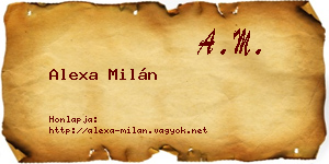 Alexa Milán névjegykártya